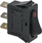 BLACK SINGLE-POLE SWITCH 16A 250V