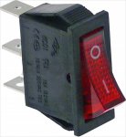 RED MONOPOLAR SWITCH 16A 250V