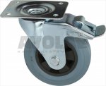 PLATE SWIVELLING WHEEL WITH BRAKE