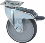 PLATE SWIVELLING WHEEL WITH BRAKE