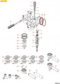 LA SAN MARCO GRUPPE KAFFEEAUSGABE MANUELL MODELL OLD Explosionszeichnung