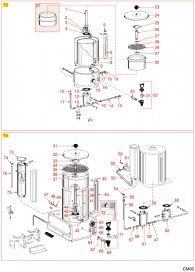 CAMURRI - KAFFEEMASCHINE T3-T5 Explosionszeichnung