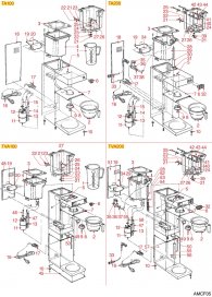 ANIMO - FILTERKAFFEE TA100-TA200-TVA100-TVA200 Explosionszeichnung