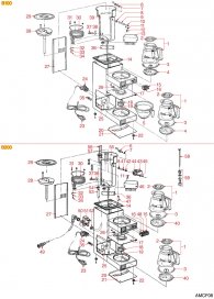 ANIMO - FILTERKAFFEE B100-B200 Explosionszeichnung