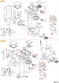 ANIMO - FILTERKAFFEE MT100-MT100V Explosionszeichnung