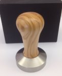 Tamper 58,5mm Edelstahl mit Olivenholzgriff