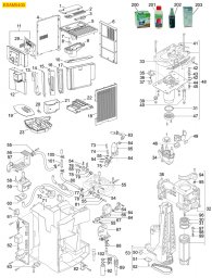 DELONGHI KAFFEEMASCHINE MOD. ESAM5400 Explosionszeichnung