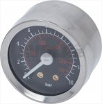 Manometer für E61 Gruppen M6 Skala 0-16bar schwarz