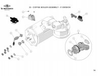 GB5 X-S Kaffee Boiler - X Version Explosionszeichnung