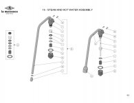 15 - STEAM AND HOT WATER ASSEMBLY Explosionszeichnung